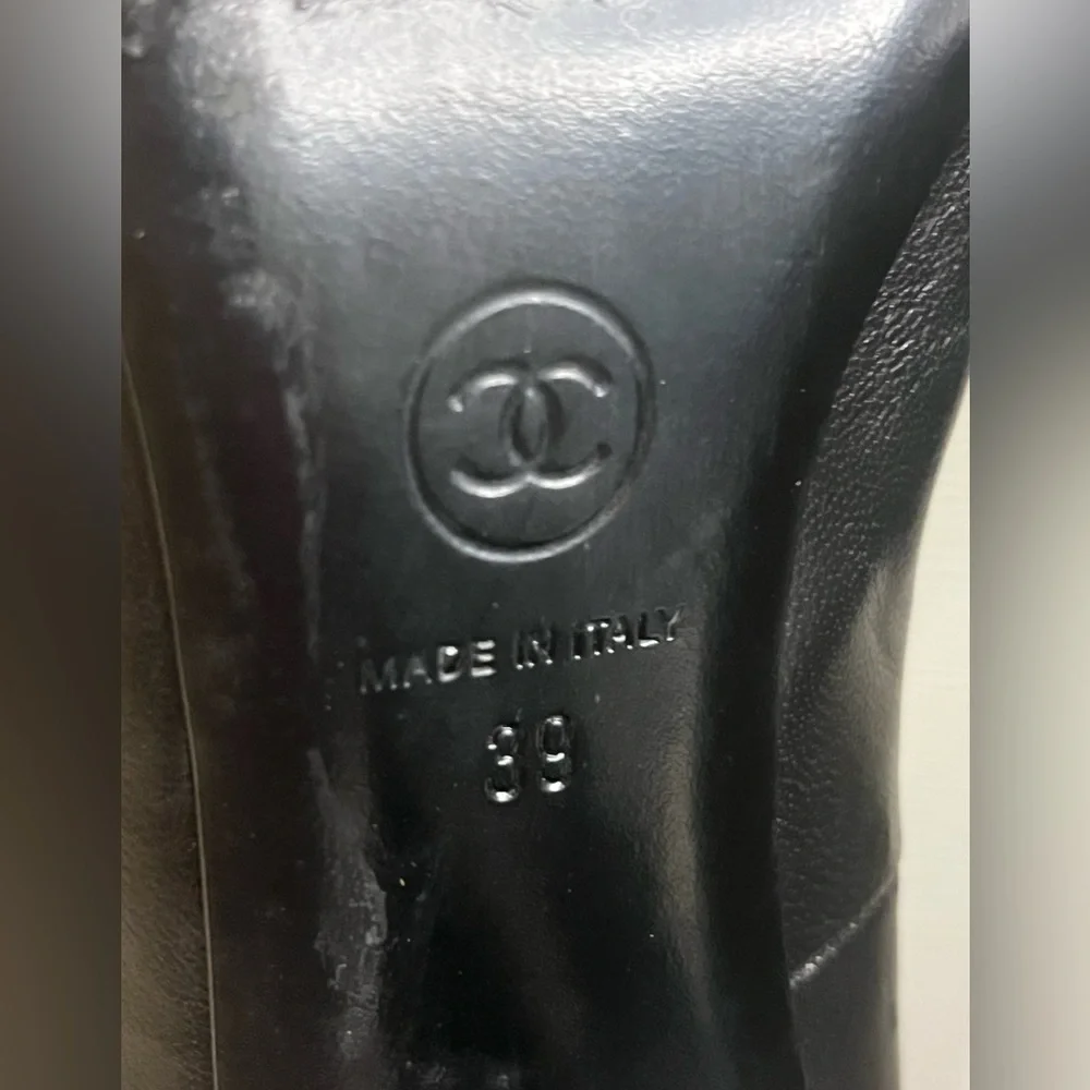 Chanel women black heels size 8.5